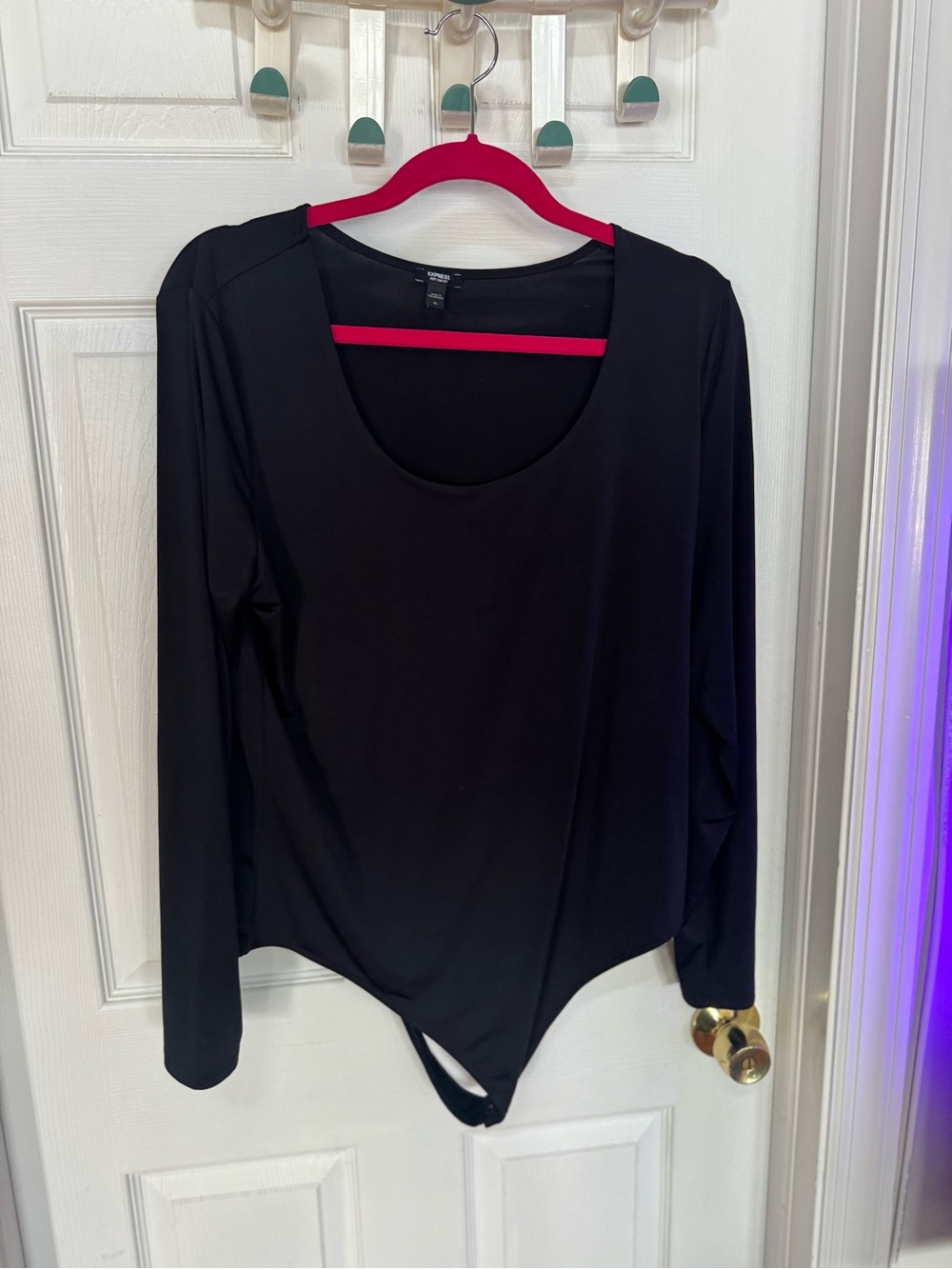Express Black Long-Sleeve (skims) Scoop Neck Bodysuit